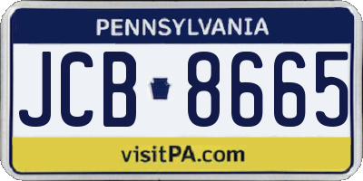 PA license plate JCB8665