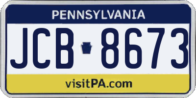 PA license plate JCB8673