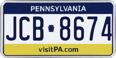 PA license plate JCB8674