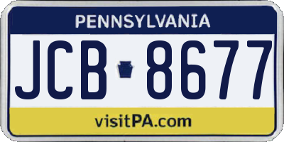 PA license plate JCB8677