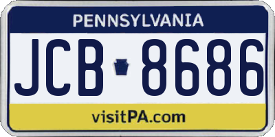 PA license plate JCB8686