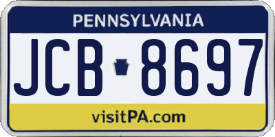 PA license plate JCB8697