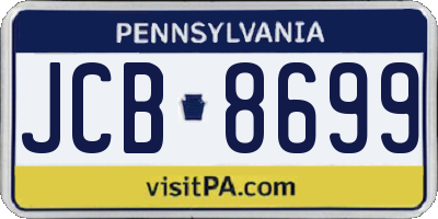 PA license plate JCB8699