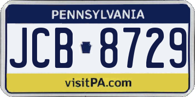 PA license plate JCB8729
