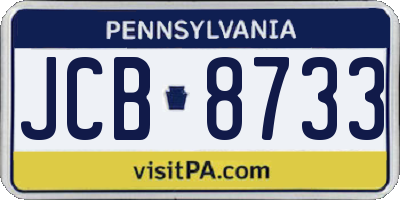 PA license plate JCB8733