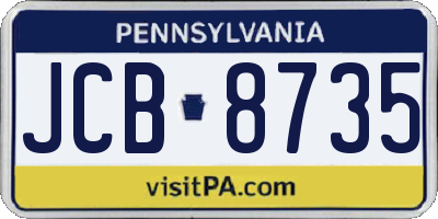 PA license plate JCB8735