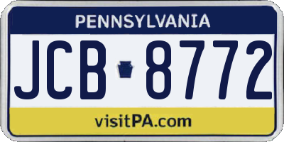 PA license plate JCB8772