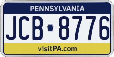 PA license plate JCB8776