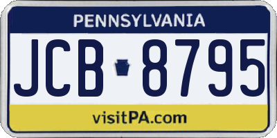 PA license plate JCB8795