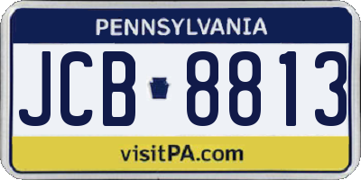 PA license plate JCB8813