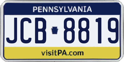 PA license plate JCB8819