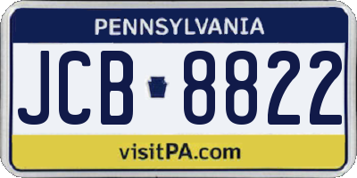 PA license plate JCB8822