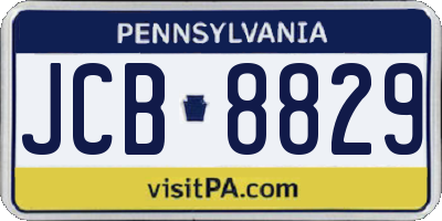 PA license plate JCB8829