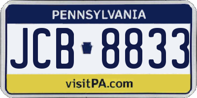 PA license plate JCB8833