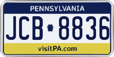 PA license plate JCB8836