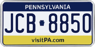 PA license plate JCB8850