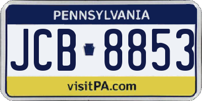 PA license plate JCB8853