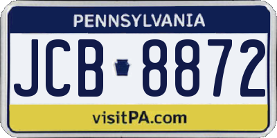 PA license plate JCB8872