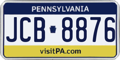 PA license plate JCB8876
