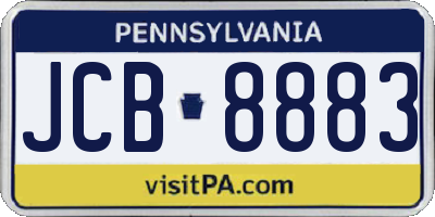 PA license plate JCB8883