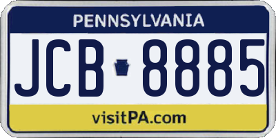PA license plate JCB8885