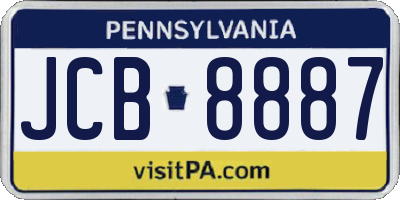 PA license plate JCB8887