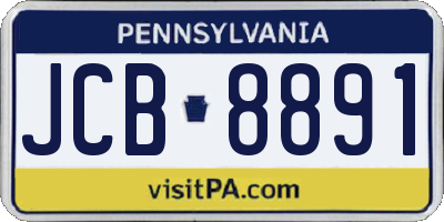 PA license plate JCB8891