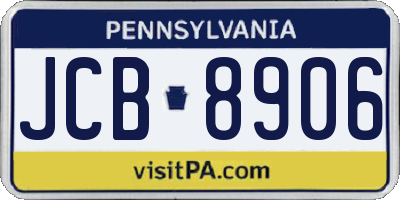 PA license plate JCB8906
