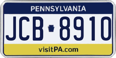 PA license plate JCB8910