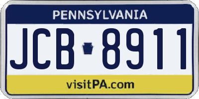 PA license plate JCB8911