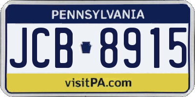 PA license plate JCB8915