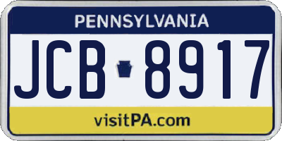 PA license plate JCB8917