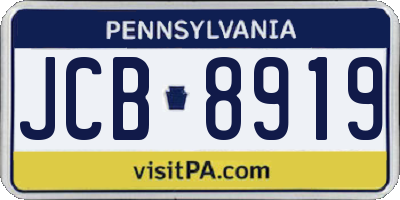 PA license plate JCB8919