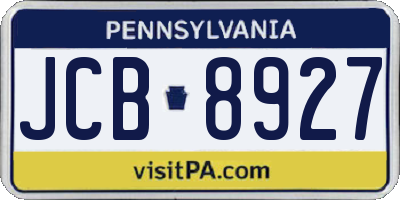 PA license plate JCB8927