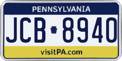 PA license plate JCB8940