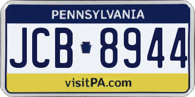 PA license plate JCB8944