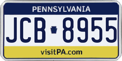PA license plate JCB8955