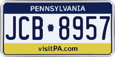 PA license plate JCB8957