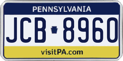 PA license plate JCB8960
