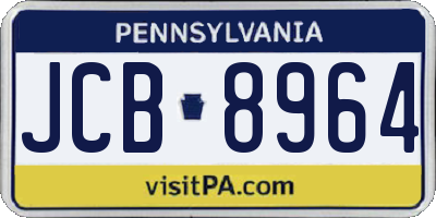 PA license plate JCB8964