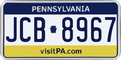 PA license plate JCB8967