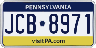 PA license plate JCB8971