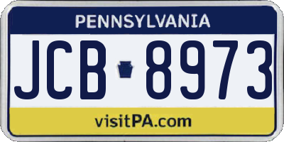 PA license plate JCB8973