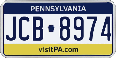 PA license plate JCB8974
