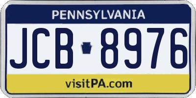 PA license plate JCB8976