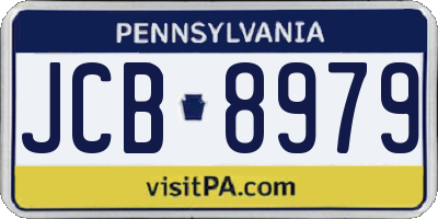 PA license plate JCB8979