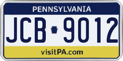 PA license plate JCB9012
