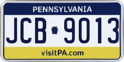 PA license plate JCB9013