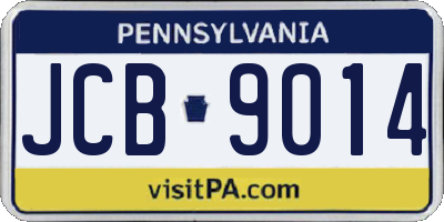PA license plate JCB9014
