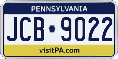 PA license plate JCB9022